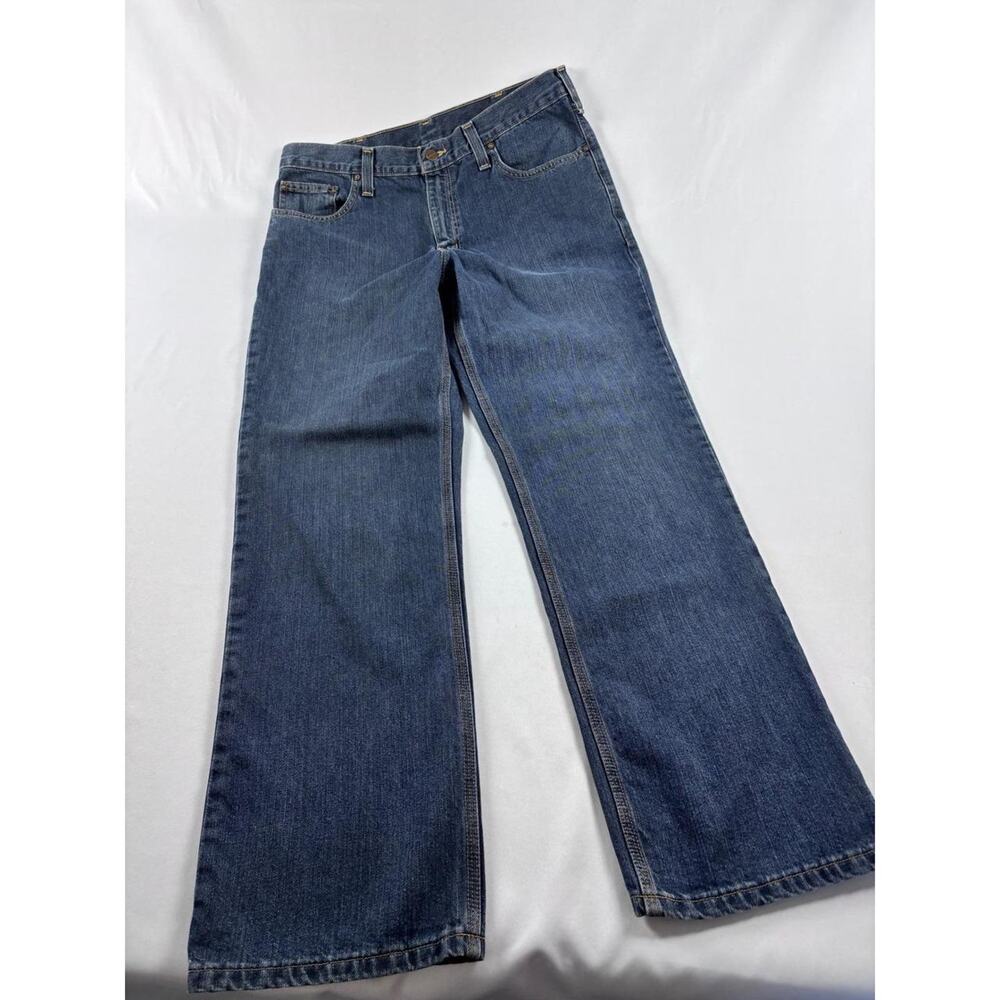 Carhartt‎ Relaxed Fit Dark Wash Blue Denim Jeans workwear Dadcore Mens 34x32